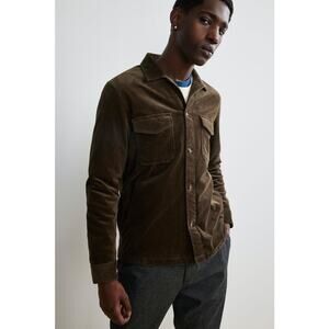 NN07 No Nationality BERNARD CORDUROY SHIRT JACKET in brown sz L